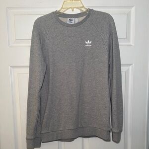 Adidas Gray Crewneck Sweater with Iconic Logo